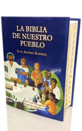 LA BIBLIA DE NUESTRO PUEBLO. Biblia del Peregrino. América Latina. Letra grande. CUERO - LUJO
