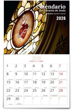 Calendario del Corazón de Jesús 2026 - Pared con faldillas