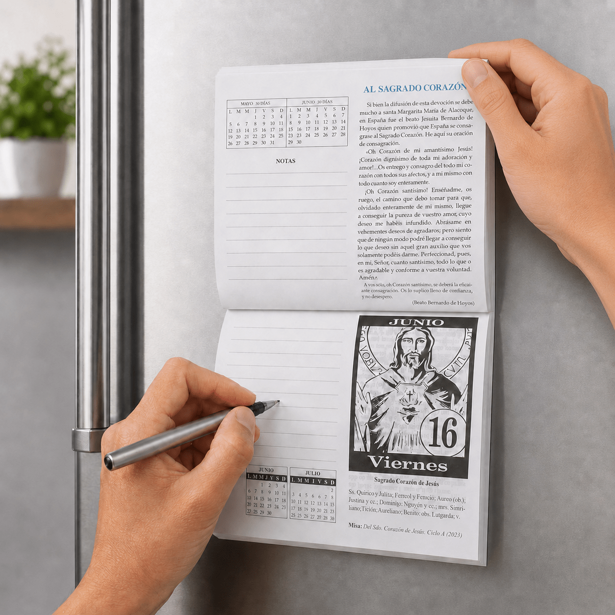 Taco Calendario del Corazón de Jesús - Notas con imán - 2027 - Imagen 3