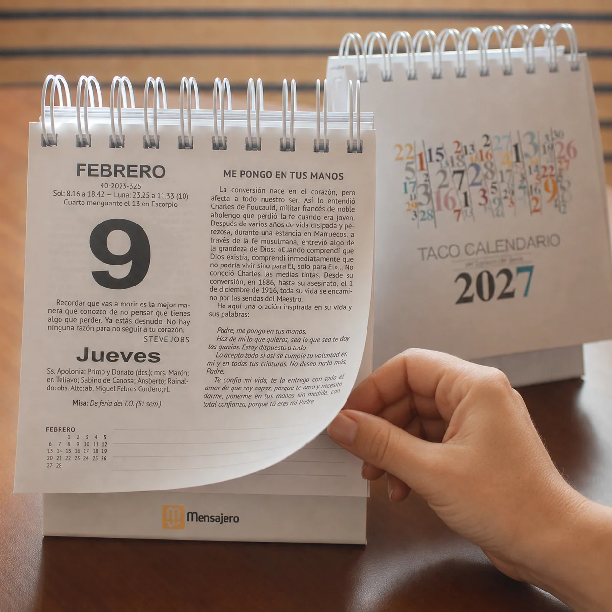 Taco Calendario Mesa Números 2027
